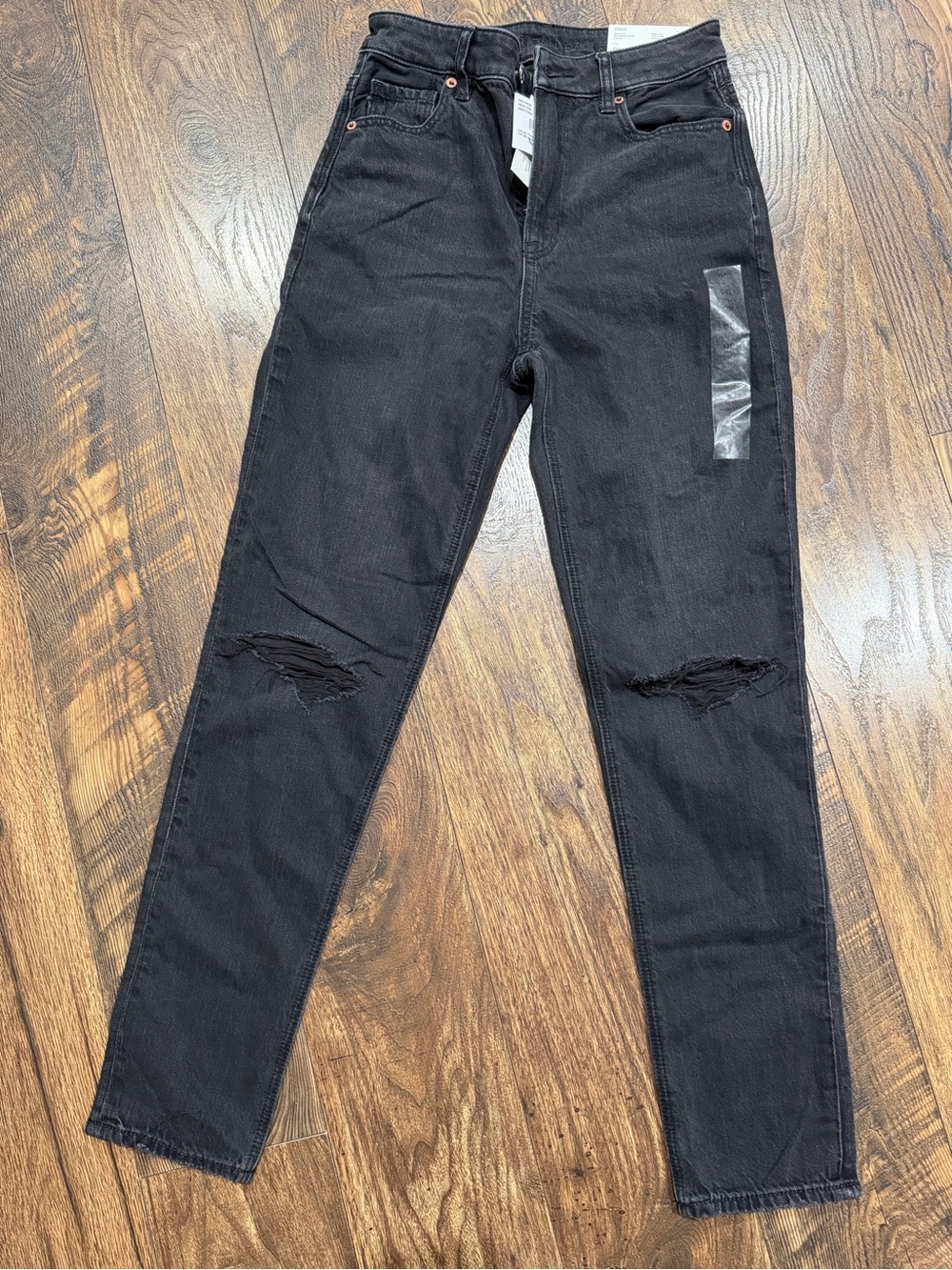Black Distressed High-Rise Skinny Jeans
